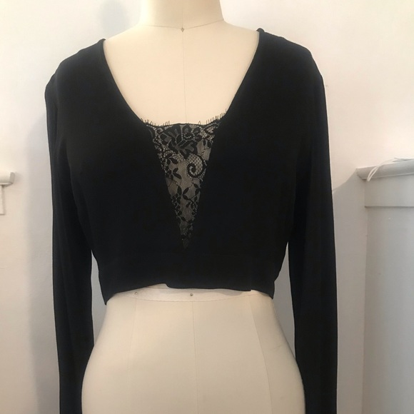 Express Bell sleeve Crop Top with Lacing on Back - Picture 2 of 4